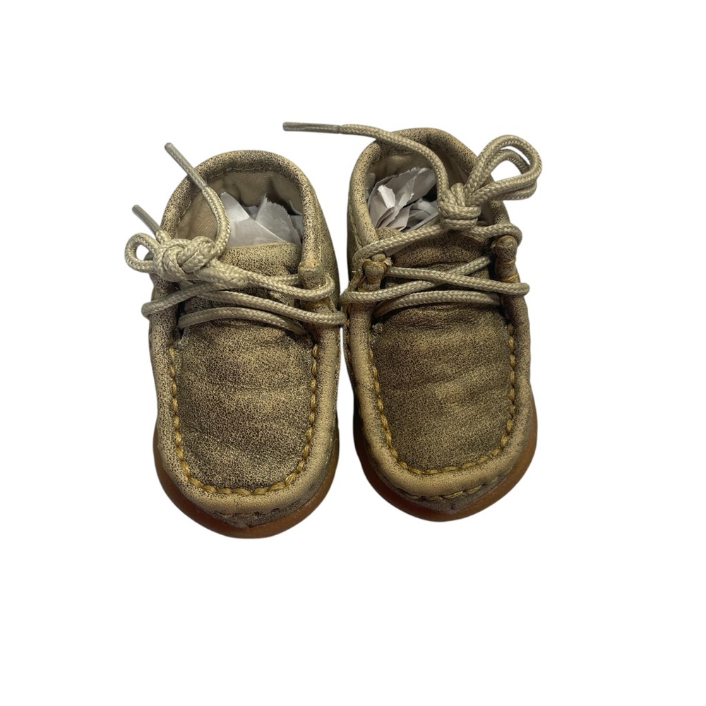 Twisted X Baby Infant Chukka Driving Leather Moc Toe Dusty Tan Shoes size 2
